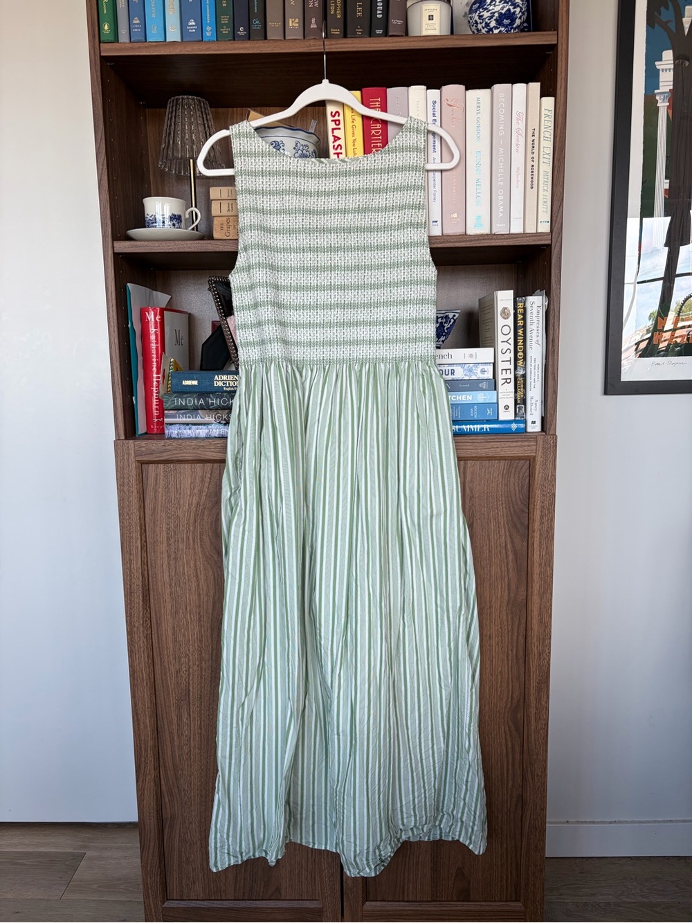 Hill House Home Cosima Nap Dress in Apple Green Stripe: Size Large (L)